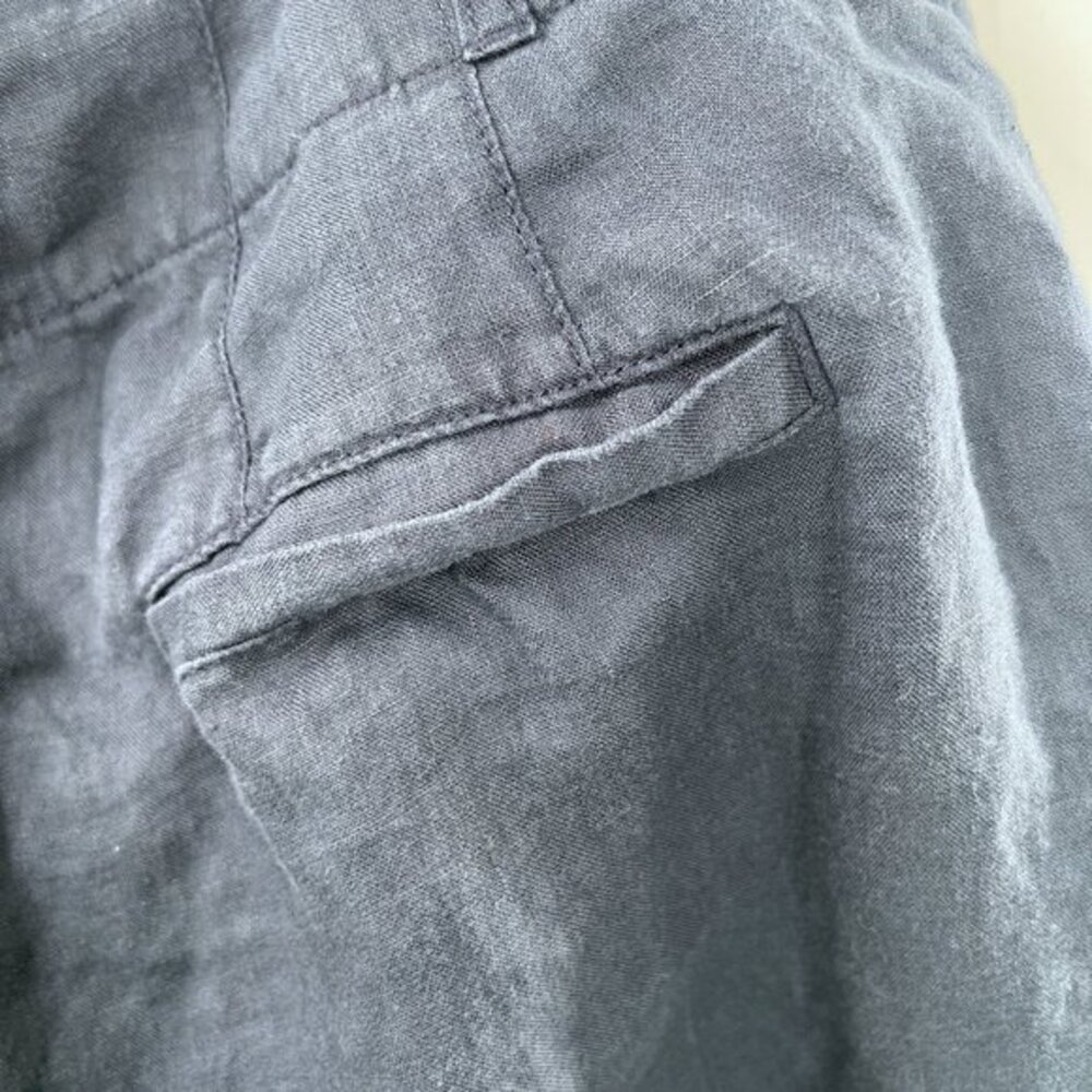 Lauren Ralph Lauren navy blue 100% linen straight leg pants lagenlook coastal 10 - Picture 8 of 15